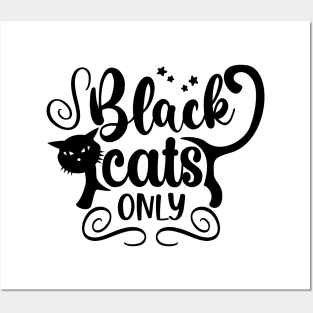 halloween design black cats only text art Posters and Art